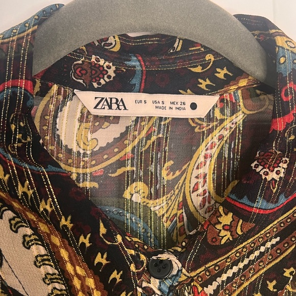 Paisly Print Maxi Dress with Long Sleeves - Picture 5 of 8